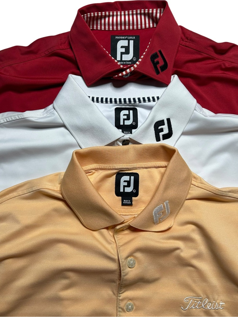 FootJoy Titleist Polo Shirts Lot of 3 Golf Performance Mens L
